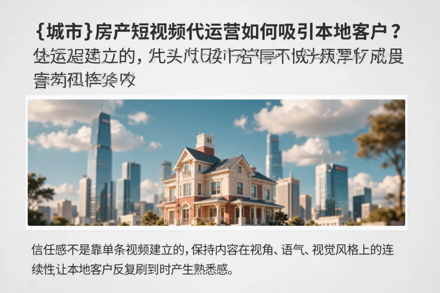 许昌房产短视频代运营如何吸引本地客户?