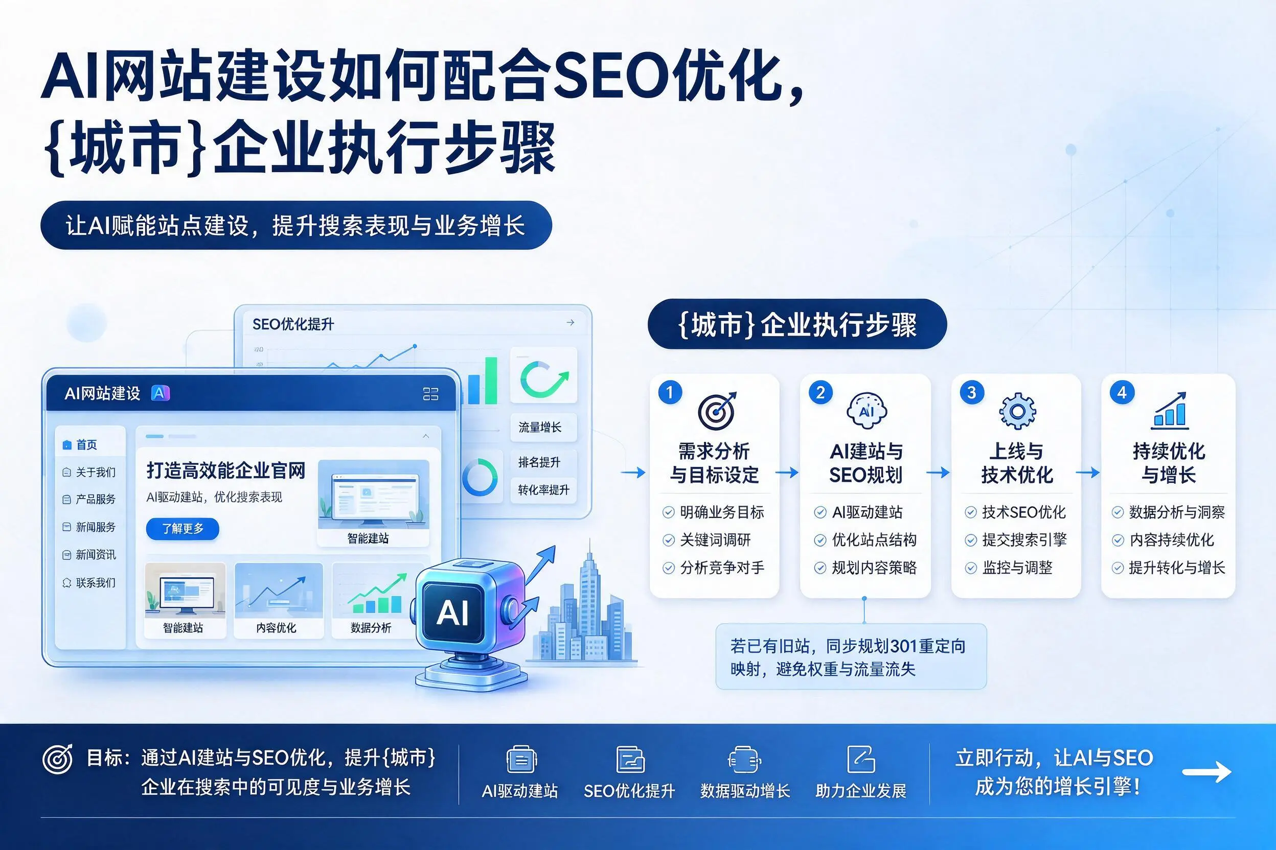 AI网站建设如何配合SEO优化，许昌企业执行步骤
