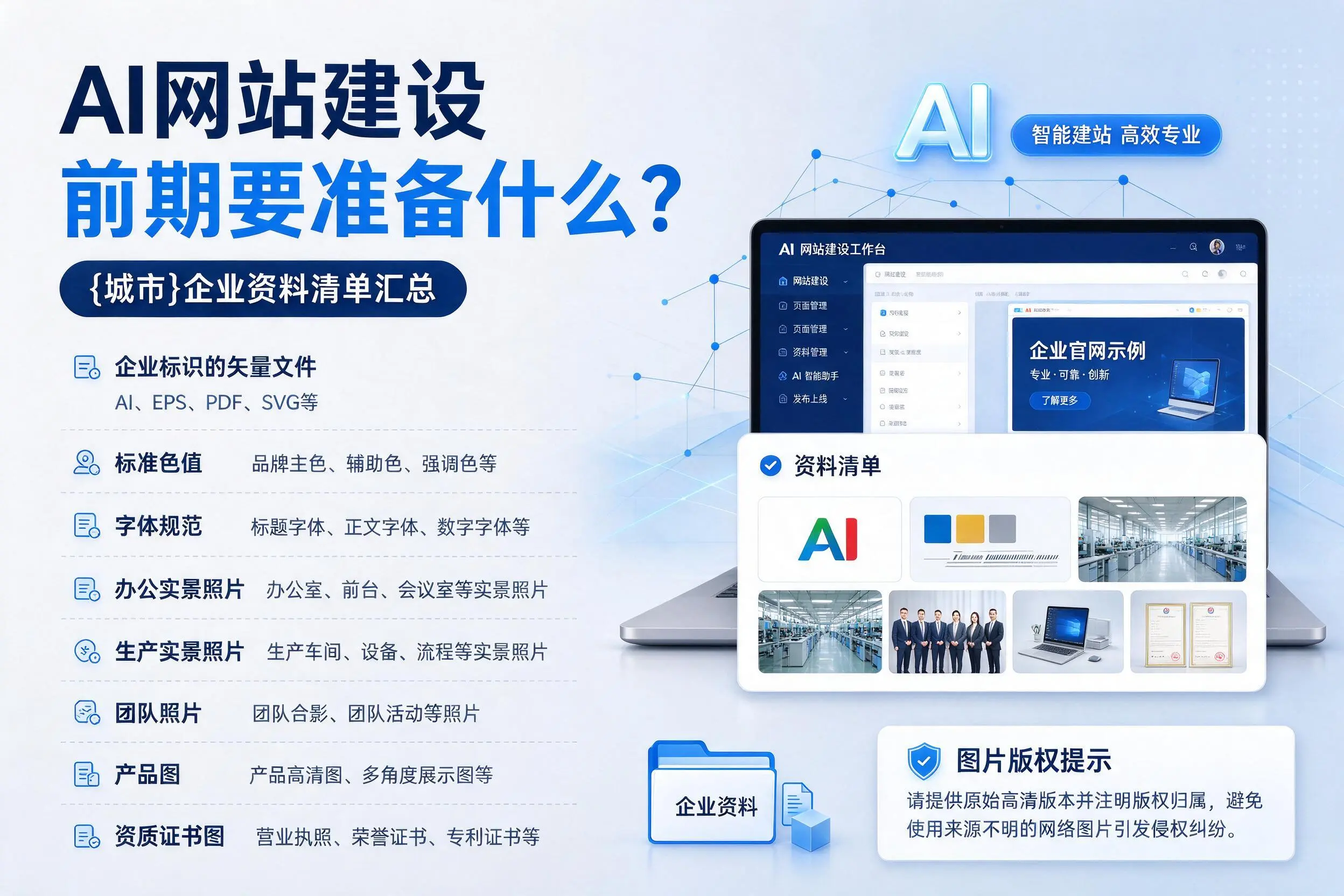 AI网站建设前期要准备什么？许昌企业资料清单汇总