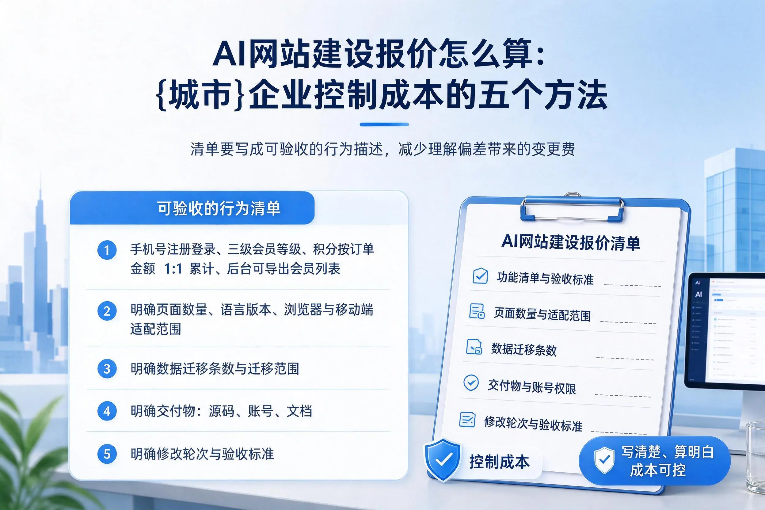 AI网站建设报价怎么算:许昌企业控制成本的五个方法